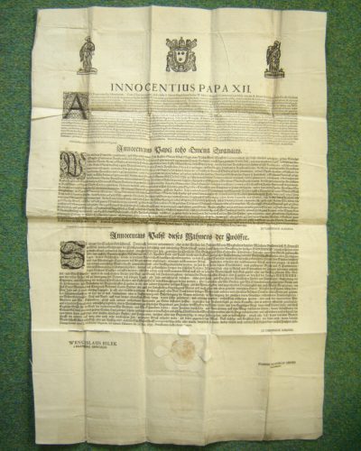 listina papeže Innocence XII. z roku 1695